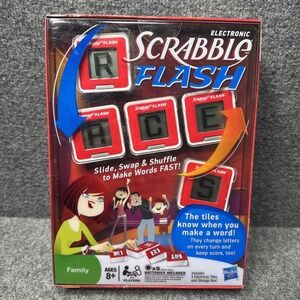 2010 Hasbro Scrabble Flash Electronic Word Family Age 8+ Game‎ New Sealed